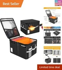 5200°F Fireproof Document Box, Fire Important Document Organizer with Lock, U...
