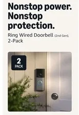 Ring Wired Doorbell (newest model), Retinal 2K with wide-angle video 2 Pack...