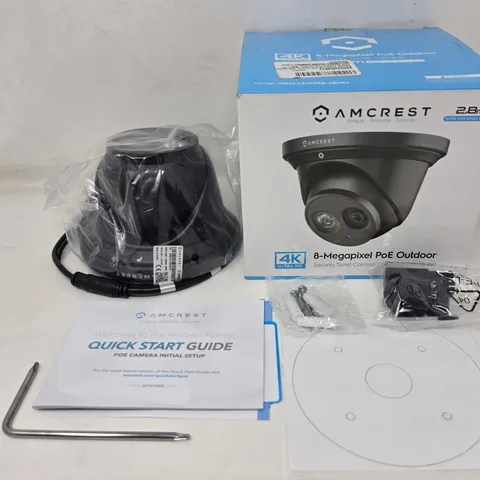 Amcrest 4K Ultra HD 8MP Outdoor Security Camera IP Turret PoE Pan Tilt Black
