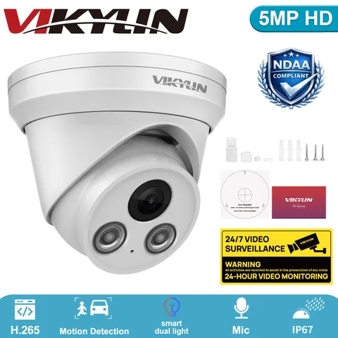 VIKYLIN 4K 5MP POE Security IP Camera PoE Night Vision Motion Detection Outdoor