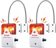 2PCS Exit Stopper Door Alarm 110dB Battery Powered Magnetic Security Alarm