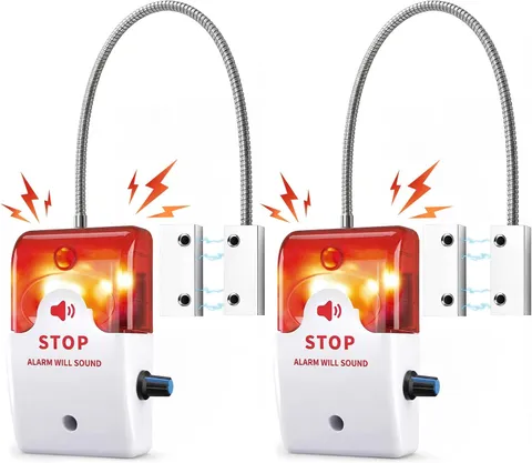 2PCS Exit Stopper Door Alarm 110dB Battery Powered Magnetic Security Alarm