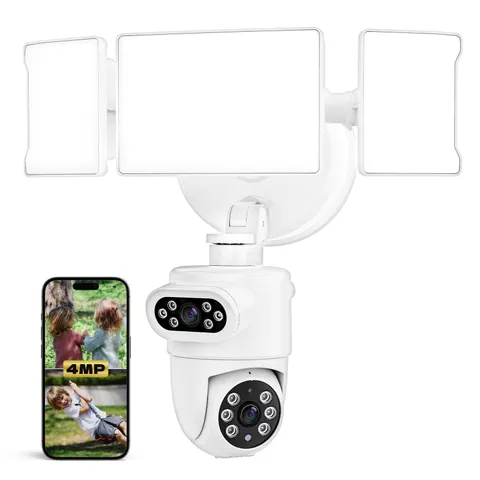 2K Dual Lens Security Camera Outdoor, 360° Auto Tracking, 5500LM Floodlight, ...