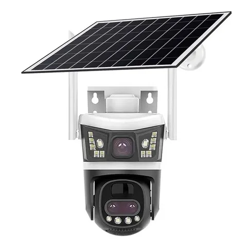 Outdoor Solar Cam – 10X Zoom, Dual-Lens, PIR, CCTV Recorder
