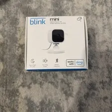 Blink Mini Compact Indoor Plug-In Smart Security Camera 1080p HD SEALED New