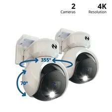 Wired Spotlight Pam And Tilt 4k With Two Way Audio Night owl Cameras 2 Pack