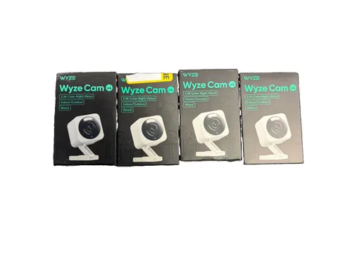 Lot of 4 Wyze Cam v4 2.5K Wired Indoor/Outdoor Security Cameras New Sealed