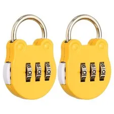 Combination Padlock (Small, Yellow)(2 Pcs),Cat Shackle Code Locks