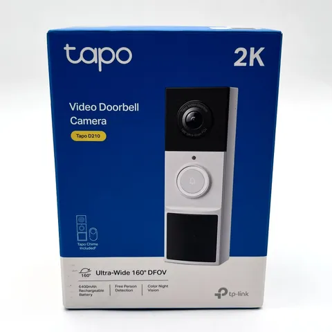 TP-Link Tapo D210 Video Doorbell Camera (Color Night Vision) - Chime Included 