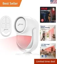 125dB Motion Sensor Alarm, Wireless Indoor PIR Motion Detector with 328ft Rem...