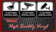 CCTV WARNING SIGN STICKER 24 HOUR VIDEO SURVEILLANCE BRAND NEW SET OF THREE