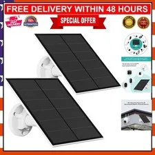 Continuous Solar Energy: 5W USB Solar Panel Charger for Security Cameras, 2 Pack
