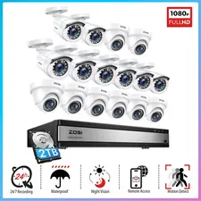 ZOSI 16CH 5MP Lite DVR Security Human Detection Camera System Smart Playback 2TB