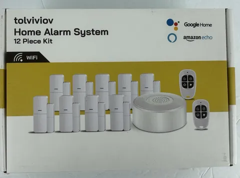 Tolviviov 12 Piece WiFi Home Alarm System Kit- No Monthly Fee- New Opened Box