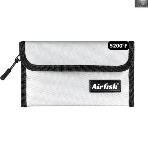 Secure Your Valuables: Fireproof & Waterproof Cash Bag - 5x8 Silver Design