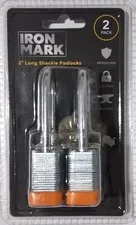 Iron Mark 2-Pack 2" Long Shackle Laminated Padlocks (2 Keys Per Lock)