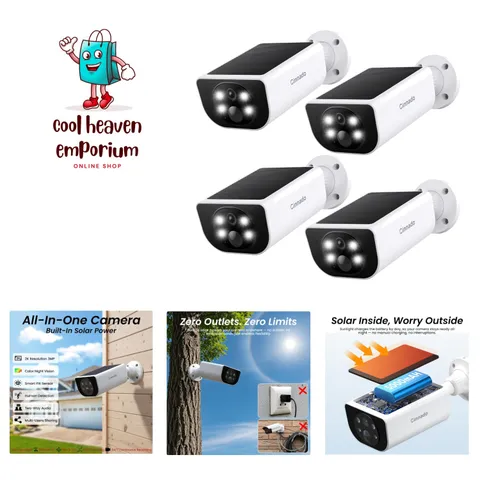 Security Cameras Wireless Outdoor - Home Security Cameras Solar & Battery Pow...