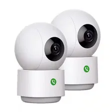 2-Pack 2K HD Indoor Security Camera with 1-Touch Call, Smart Motion Tracking, IR