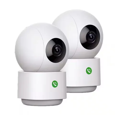 2-Pack 2K HD Indoor Security Camera with 1-Touch Call, Smart Motion Tracking, IR