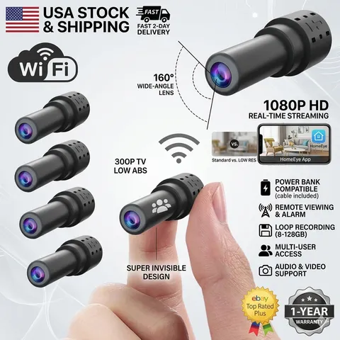 2026 Mini Camara Oculta Espia WiFi 1080P HD Seguridad Audio y Video APP Movil