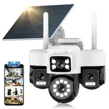 4K Solar Outdoor Security Camera WiFi PTZ 360° Night Vision QW6