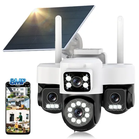 4K Solar Outdoor Security Camera WiFi PTZ 360° Night Vision QW6