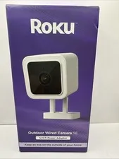 Roku SE Outdoor Wired Camera with 12.5ft Power Adapter