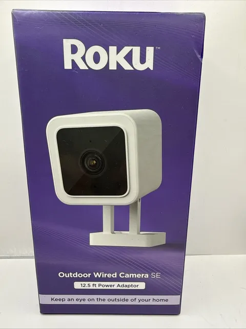 Roku SE Outdoor Wired Camera with 12.5ft Power Adapter