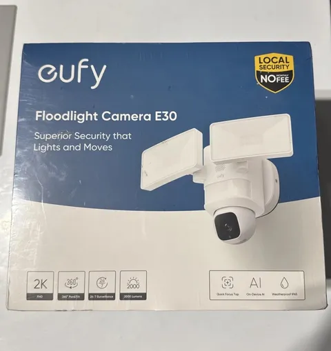 eufy Floodlight Camera E30 Outdoor Security Cam 2K 360°PTZ Alert AI Detect&Track