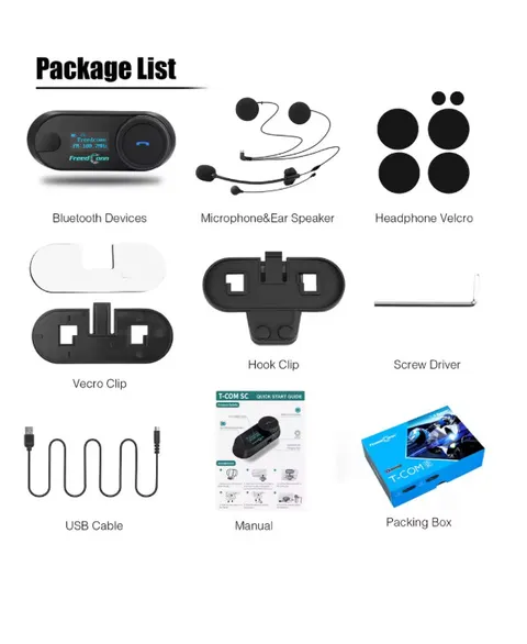 FreedConn T-Com SC Bluetooth Intercom 10 Riders Helmet Headset