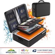 Heat Resistant Document Storage Box with Lock for Important Files and Papers