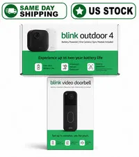 Blink Video Doorbell + Outdoor 4 Camera + Sync Module 2 Security Bundle