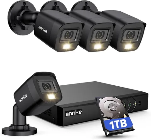 ANNKE 8CH H.265+ 3K Lite Wired Security Camera System,4X 2MP Cam, 1TB HDD | 8 Ch