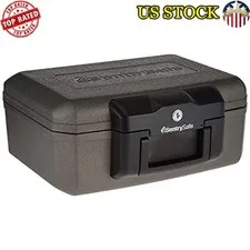 Fireproof Safe Key Lock Document Storage Box Durable Home Travel Security New