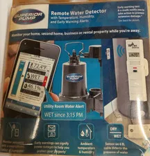 Superior Pump Remote Water Detector with temp,humindity,and early warning alerts