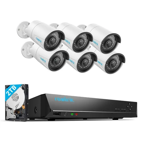 Reolink Refurbished 5MP Bullet POE Security Camera System 8CH RLN8-410 2TB HDD