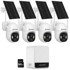 Solar Battery Powered WiFi IP Security Camera System Outdoor Wireless Home 64GB