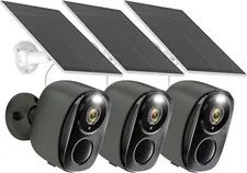 3PCS Solar 3MP Wireless Security Camera Wifi 2K Night Vision 2-Way Audio IP66