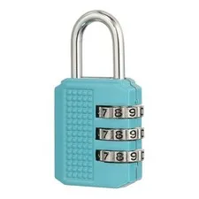 Combination Padlock (Medium, Blue), 3-Digit Shackle Code Locks