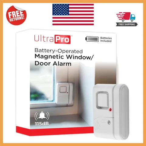 120dB Wireless Window & Door Alarm - Battery Powered Home Security Solution