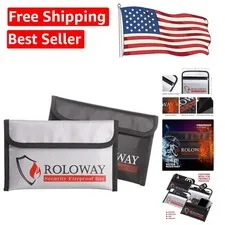 5x8 Fireproof Bag - Non-Itchy, Portable Money Bags for Cash & Passports (2-Pack)