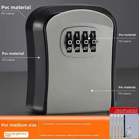 Safe Key Lock Box Wall Mount 4-Digit Code Combination Lock For Outside Door NEW