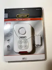 Defiant Pool Door/Gate Alarm Wireless Keypad 100 dB Door Sensor White