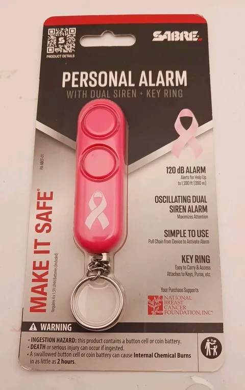 Sabre Personal Alarm Pink: Safety Keychain for Ladies, Compact & Portable NEW