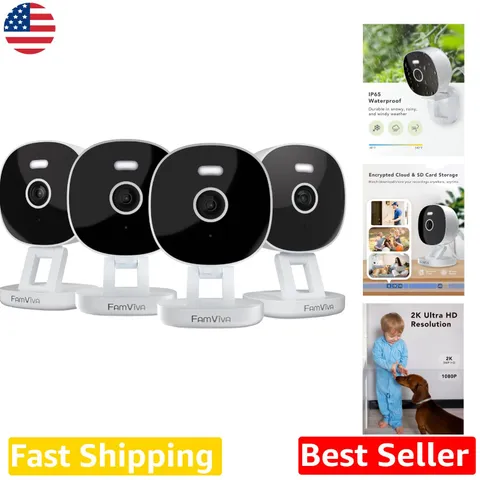 Wired Security Camera, 2K, Pet/Baby Monitor, Two-Way Talk, Alexa Control