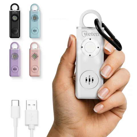 WETEN Personal Alarm 130dB White USB-C Keychain Safety