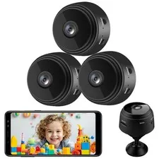 Mini Security Camera 3 Pack, 1080P HD WiFi, Indoor Outdoor