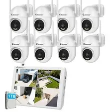 Wireless Security Cameras 24/7 Recording Outdoor Camera WIFI 5MP 10CH NVR System