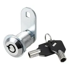 7/8" Cylinder Zinc Alloy Chrome Finish Tubular Cam Lock w 2 Key, Keyed Different
