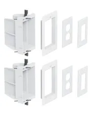 Recessed Electrical Box - Single Gang, for Wall Mount TV, Antenna, White-2